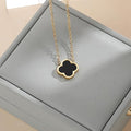 Collar con colgante trebol cinco hojas negro - additional image 17