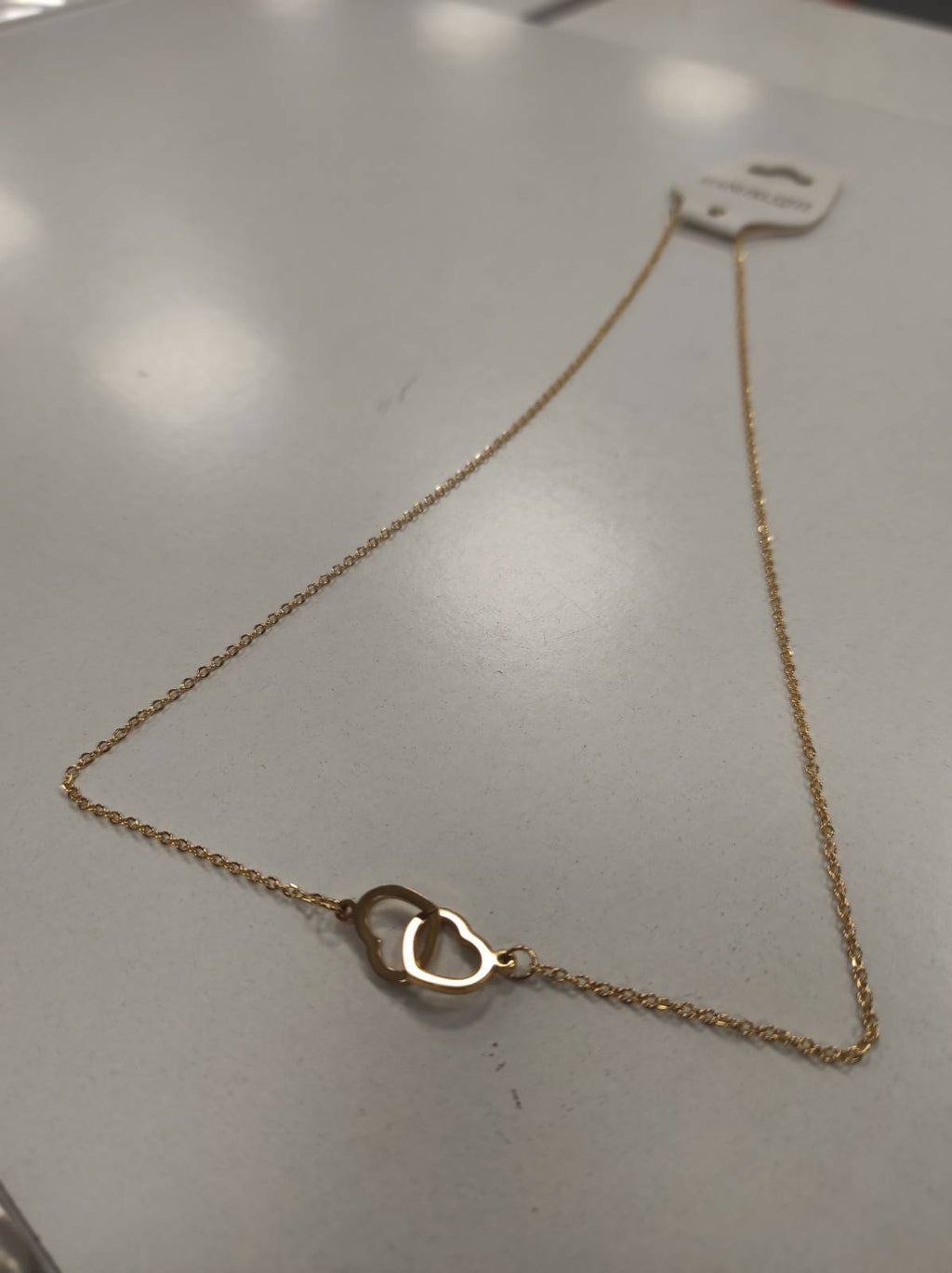 Collar de doble anillo de corazón oro - additional image 5