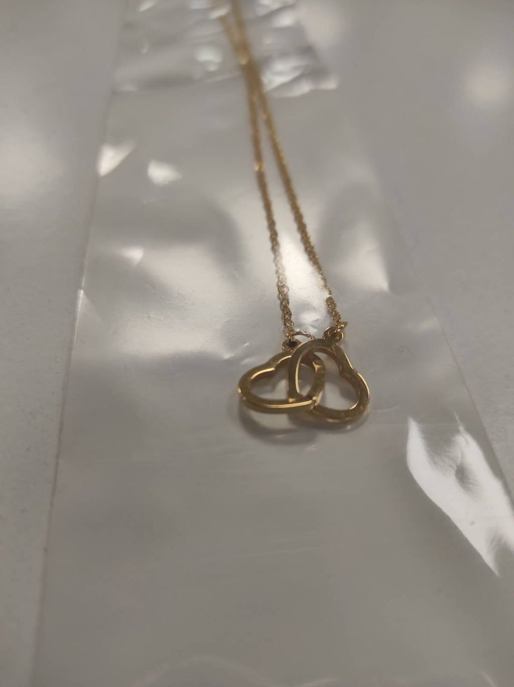 Collar de doble anillo de corazón oro - additional image 6