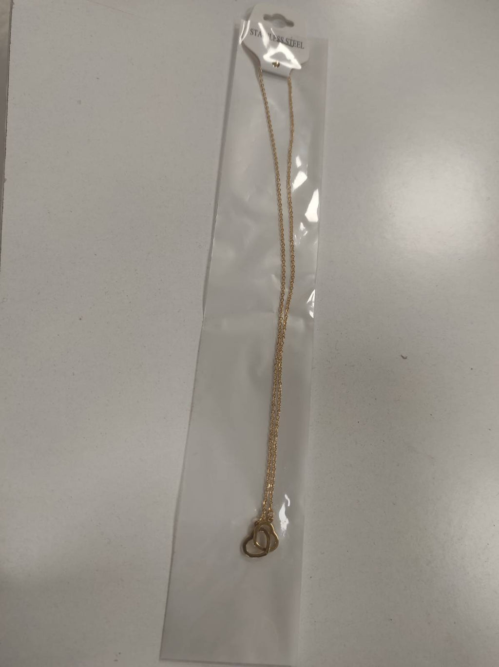 Collar de doble anillo de corazón oro - additional image 4