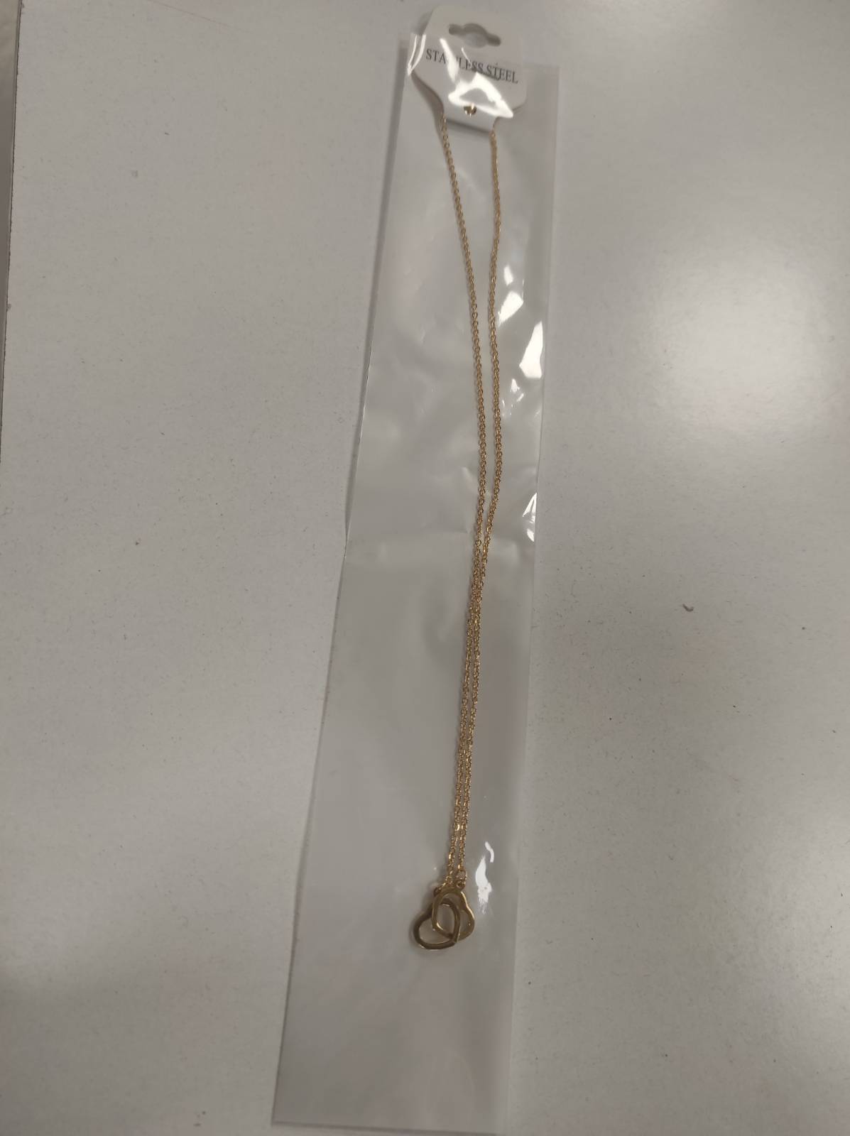 Collar de doble anillo de corazón oro - additional image 4